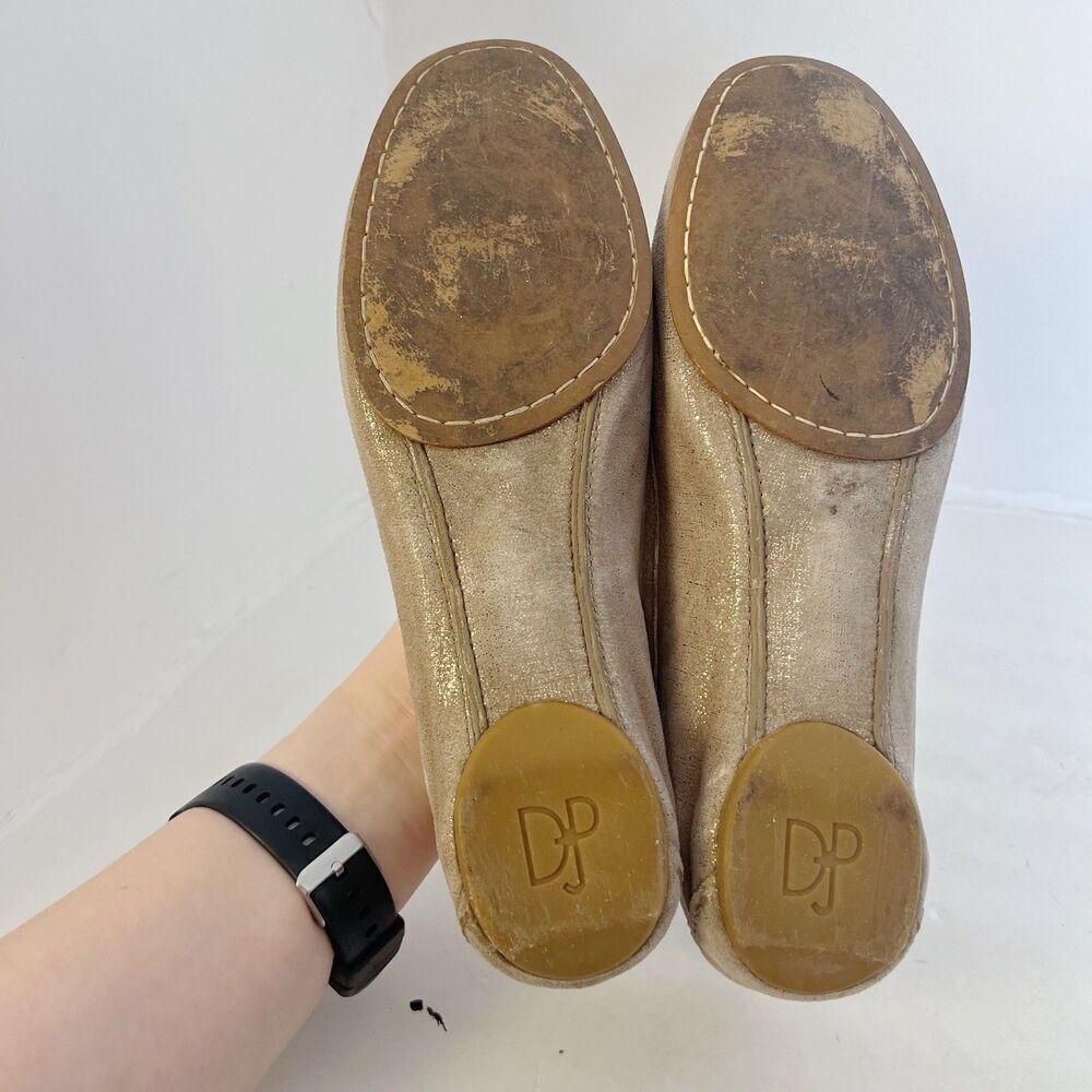 Donald J. Pliner Filo Tan Champagne Metallic Horsebit Loafers Women's Size 10 - Picture 3 of 8